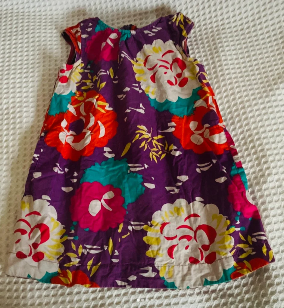 🔥-20%🔥 Robe DPAM 💯 coton Fleurie – Violette & Multicolore – T.3 ans (94 cm)